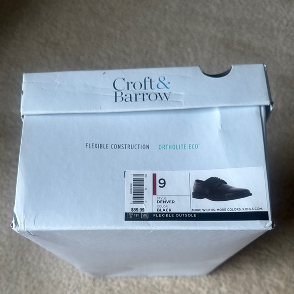 Croft & Barrow Black Oxford Shoes for Timeless Elegance - Picture 1 of 6